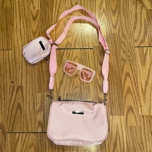 SHEIN Chain Decor Crossbody With Coin Case and Flat Top Sunglasses Bundle